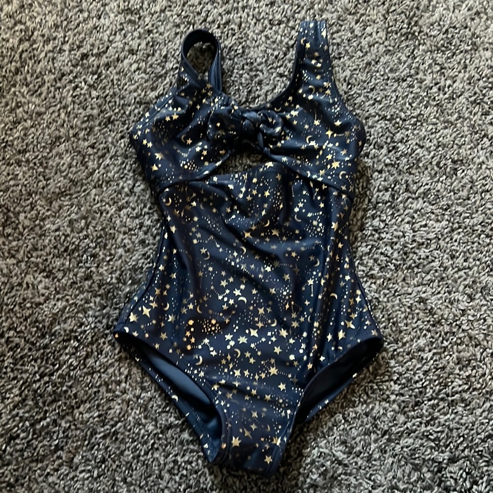 4/5 sweet gold star bow one piece swim bathing suit